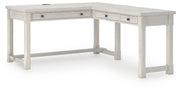 Robbinsdale Antique White L-Shaped Home Office Desk - H742H1