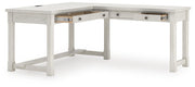 Robbinsdale Antique White L-Shaped Home Office Desk - H742H1