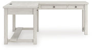 Robbinsdale Antique White L-Shaped Home Office Desk - H742H1