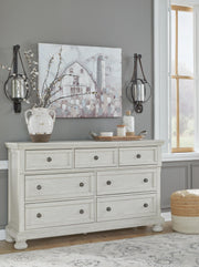Robbinsdale Antique White Queen Panel Bed, Dresser, Chest and 2 Nightstands - B742B35