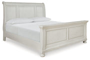 Robbinsdale Antique White Queen Sleigh Bed - Gate FurnitureQueen Bed