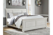 Robbinsdale Antique White Queen Sleigh Bed - Gate FurnitureQueen Bed