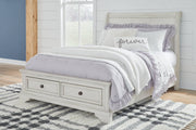 Robbinsdale Antique White Sleigh Storage Bedroom Set - Gate FurnitureYouth Bedroom Set