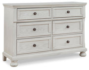 Robbinsdale Antique White Twin over Full Bunk Bed, Dresser and Chest - B742B32