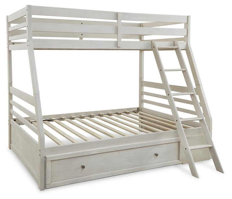 Robbinsdale Antique White Twin over Full Bunk Bed, Dresser and Chest - B742B32