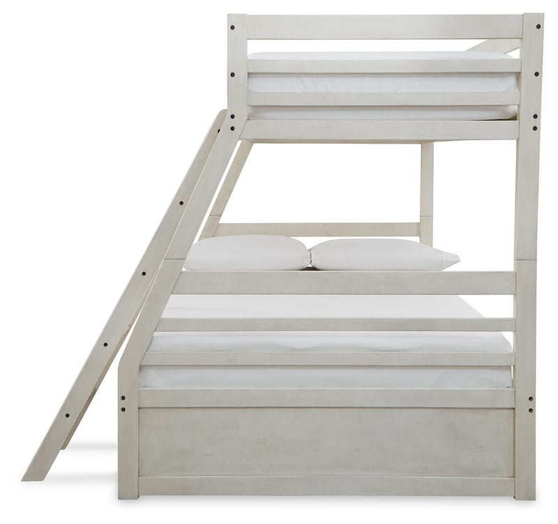 Robbinsdale Antique White Twin over Full Bunk Bed, Dresser and Chest - B742B32
