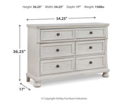 Robbinsdale Antique White Twin over Full Bunk Bed, Dresser and Chest - B742B32