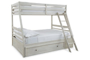 Robbinsdale Antique White Twin over Full Bunk Bed with Storage - Gate FurnitureBunk Bed