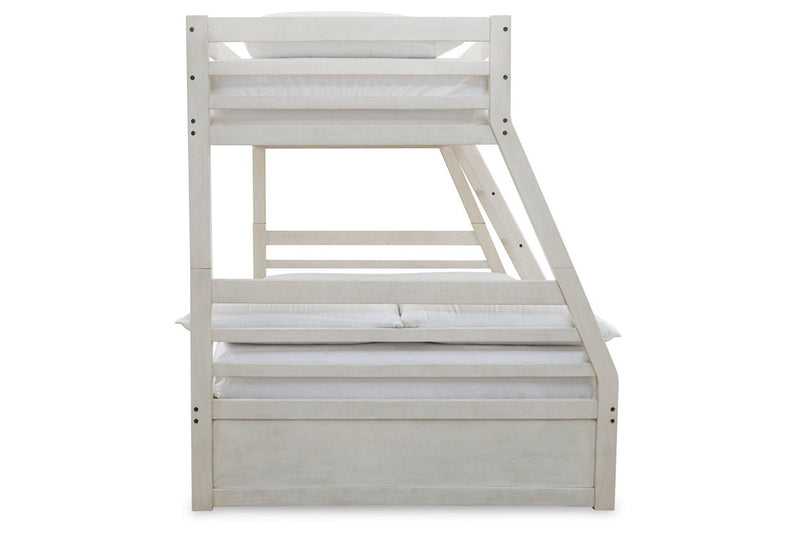 Robbinsdale Antique White Twin over Full Bunk Bed with Storage - Gate FurnitureBunk Bed