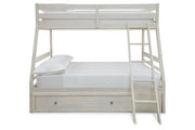Robbinsdale Antique White Twin over Full Bunk Bed with Storage - Gate FurnitureBunk Bed