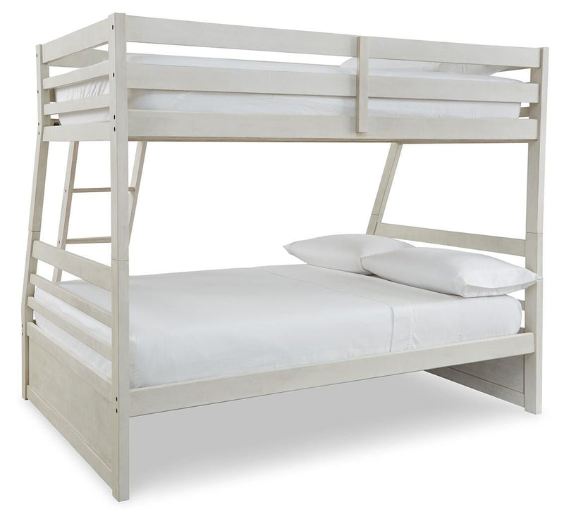 Robbinsdale Antique White Twin over Full with Storage and Mattresses - B742B39