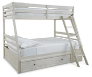 Robbinsdale Antique White Twin over Full with Storage and Mattresses - B742B39