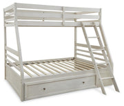Robbinsdale Antique White Twin over Full with Storage and Mattresses - B742B39