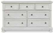 Robbinsdale Antique White Twin Sleigh Storage Bed and Dresser - B742B26