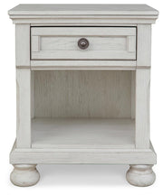 Robbinsdale Antique White Twin Storage Bed, Dresser, Mirror and Nightstand - B742B36
