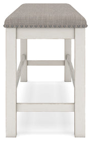 Robbinsdale Counter Height Dining Table and 4 Barstools and Bench in Antique White from Ashley - Luna Furniture