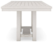 Robbinsdale Antique White Counter Height Dining Table and 6 Barstools and Bench with Storage from Ashley - Luna Furniture