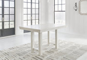 Robbinsdale Antique White Counter Height Dining Table and 6 Barstools and Bench with Storage from Ashley - Luna Furniture