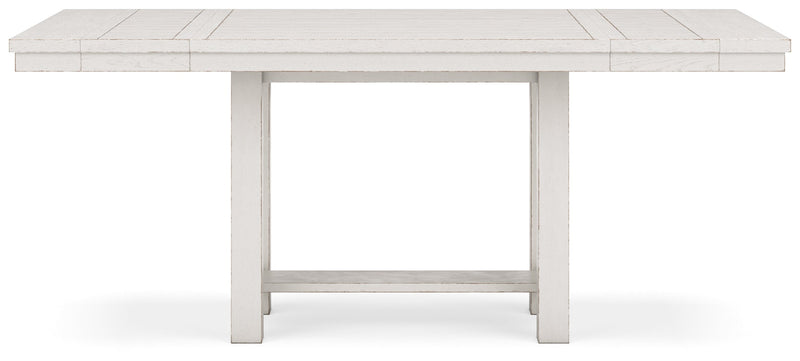 Robbinsdale Antique White Counter Height Dining Table and 8 Barstools with Storage from Ashley - Luna Furniture