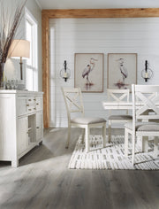 Robbinsdale Dining Table and 4 Chairs with Storage in Antique White - PKG020814