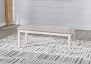 Robbinsdale Dining Table and 6 Chairs and Bench with Storage in Antique White - PKG020818