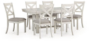 Robbinsdale Dining Table and 6 Chairs in Antique White - PKG020810