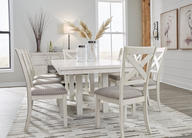 Robbinsdale Dining Table and 6 Chairs in Antique White - PKG020810