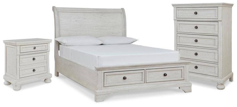 Robbinsdale Full Sleigh Storage Bed, Chest and Nightstand - B742B48