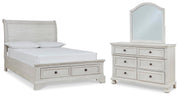 Robbinsdale Full Sleigh Storage Bed, Dresser and Mirror - B742B15