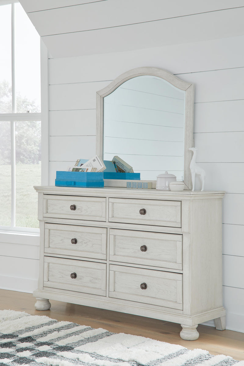 Robbinsdale Full Sleigh Storage Bed, Dresser and Mirror - B742B15