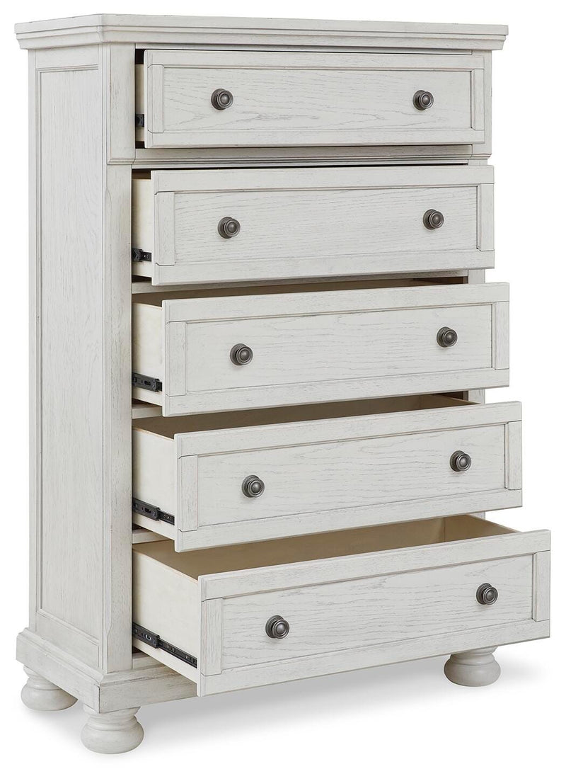 Robbinsdale King Panel Storage Bed, Dresser, Chest and 2 Nightstands - B742B49