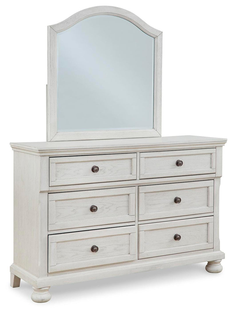 Robbinsdale Twin Sleigh Storage Bed, Dresser and Mirror - B742B14