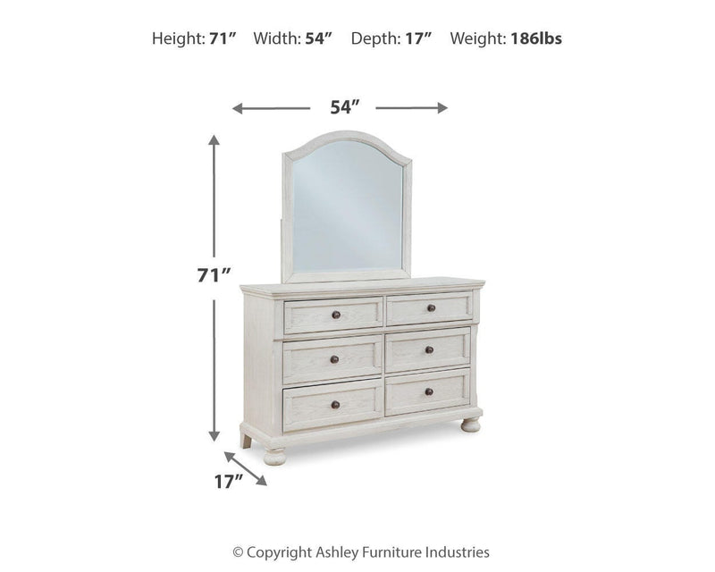 Robbinsdale Twin Sleigh Storage Bed, Dresser and Mirror - B742B14