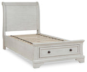 Robbinsdale Twin Sleigh Storage Bed, Dresser and Mirror - B742B14