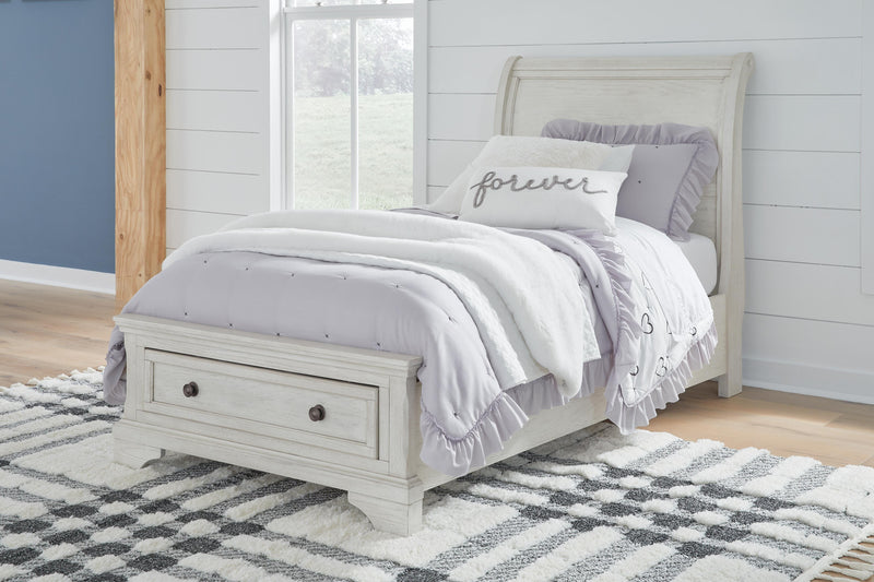 Robbinsdale Twin Sleigh Storage Bed, Dresser and Mirror - B742B14