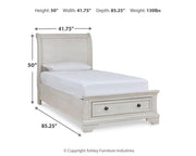 Robbinsdale Twin Sleigh Storage Bed, Dresser and Nightstand - B742B47