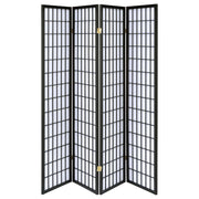 Roberto 4-Panel Room Divider Folding Shoji Screen Black - 4624