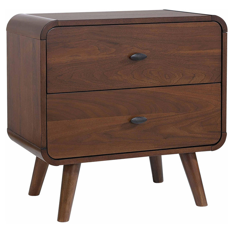 Robyn 2-drawer Nightstand Bedside Table Dark Walnut - 205132