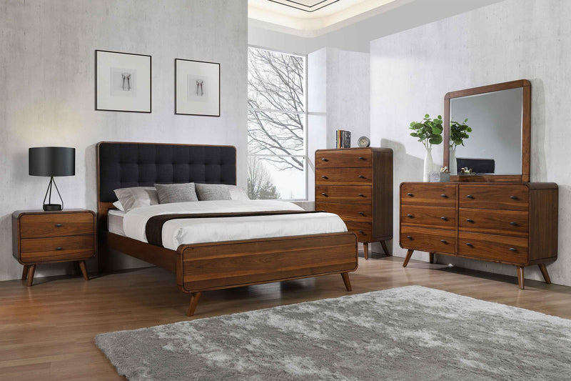 Robyn 2-drawer Nightstand Bedside Table Dark Walnut - 205132