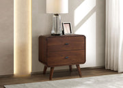 Robyn 2-drawer Nightstand Bedside Table Dark Walnut - 205132