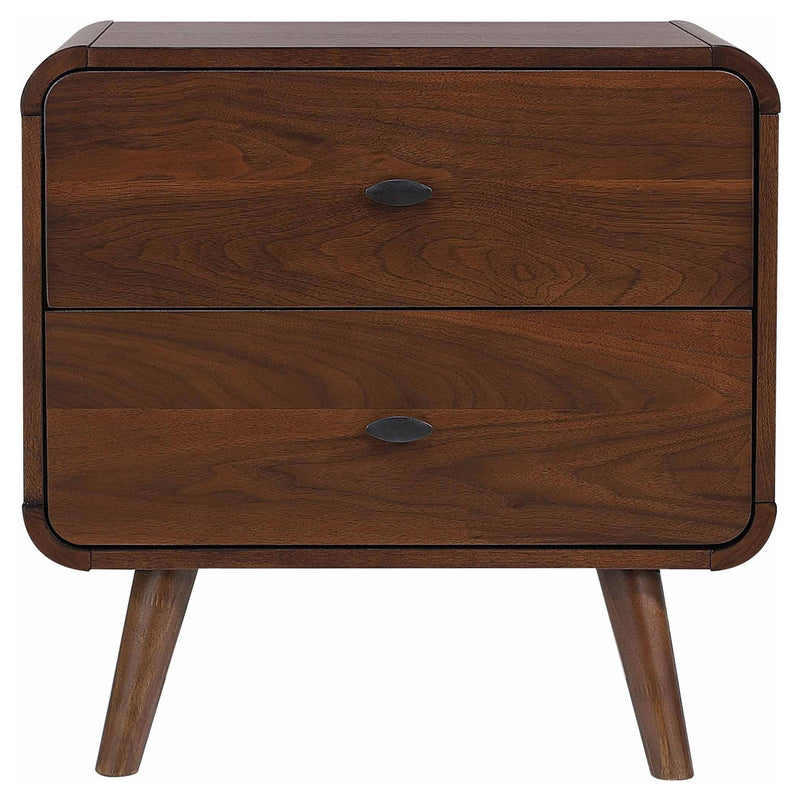 Robyn 2-drawer Nightstand Bedside Table Dark Walnut - 205132