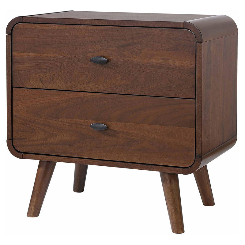 Robyn 2-drawer Nightstand Bedside Table Dark Walnut - 205132
