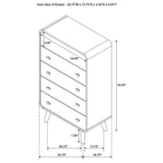 Robyn 5-drawer Bedroom Chest of Drawers Dark Walnut - 205135