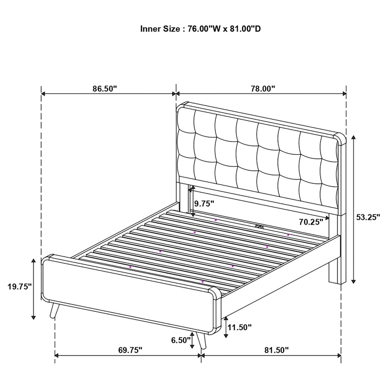 Robyn 5-piece Eastern King Bedroom Set Dark Walnut - 205131KE-S5