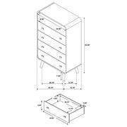 Robyn 5-piece Eastern King Bedroom Set Light Ash - 225091KE-S5