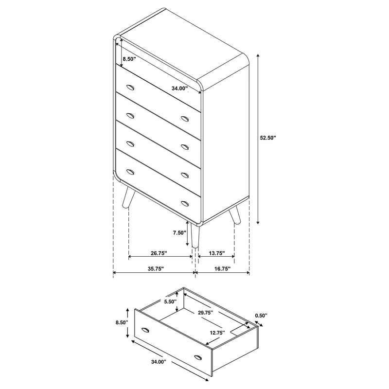 Robyn 5-piece Full Bedroom Set Light Ash - 225091F-S5