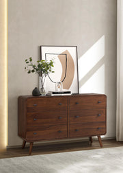 Robyn 6-drawer Bedroom Dresser Dark Walnut - 205133