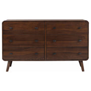 Robyn 6-drawer Bedroom Dresser Dark Walnut - 205133