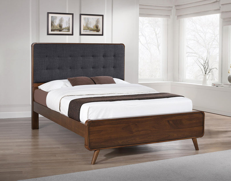 Robyn Wood Queen Platform Bed Dark Walnut - 205131Q