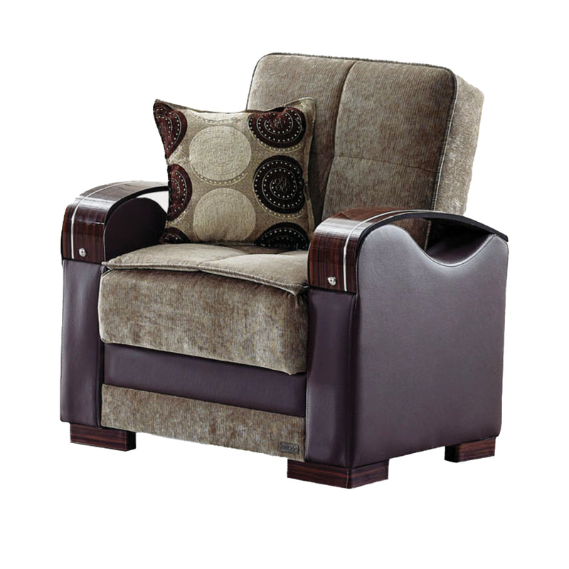 Rochester 35 in. Convertible Sleeper Chair in Light Brown with Storage - Gate FurnitureLiving Room Chair